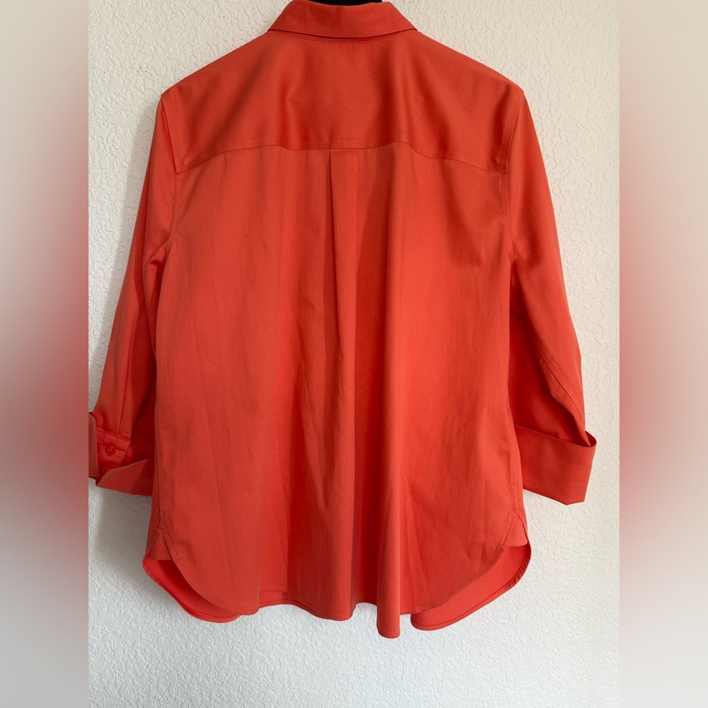 Chico's Coral Button Down Shirt | Classic Effortless Style - Picture 7 of 12